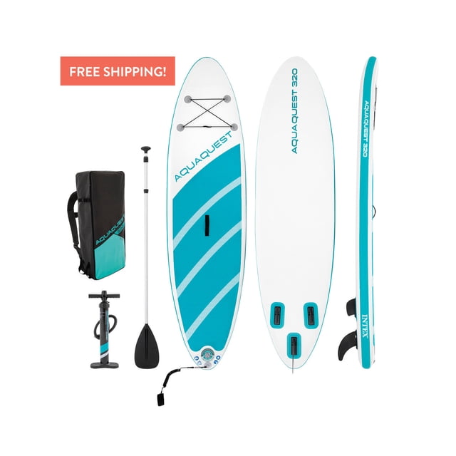 INTEX Aqua Quest 320 Inflatable Stand Up Paddle Board with Paddle and Air Pump