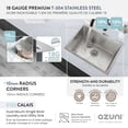 thumbnail image 3 of Azuni Calais Dual Mount 22" Stainless Steel Single Bowl Laundry Sink with Strainer C122, 3 of 10