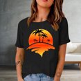 thumbnail image 1 of SMihono Hauts pour Femmes Été Chic Décontracté Mode Femme Imprimé Col Rond Manches Courtes T-Shirt Impression Blouse Ample Hauts T-Shirt Oversize pour Femmes, 1 of 4