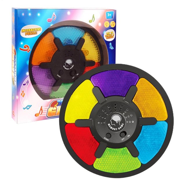Educational Electronic Memory Game with Lights and Sounds | Glowing Brain Teaser Classic Board Game for Interactive and Skill Development