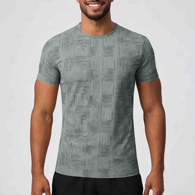 Kalauyu Men's Short Sleeve UPF 50+ T-Shirt Quick Dry Workout Athletic Running Swim Tops Tee Rash Guard Performance Shirts