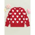 thumbnail image 4 of Chandails en Tricot pour Bébé Fille de la Saint-Valentin avec Imprimé Cœur Mignon Manches Longues Col Rond, 4 of 8