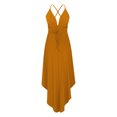 thumbnail image 3 of AherBiu Robe de Soirée pour Femmes à Bretelles Croisées, Dos Nu, Sans Manches, Col en V, à Volants, Fluide, Robe de Cocktail, 3 of 5