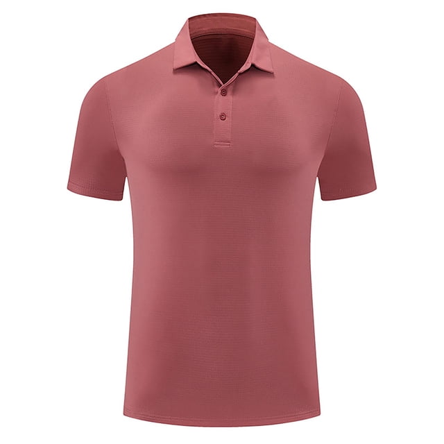 Styesk T-Shirts pour Homme Mode Décontractée Sport Absorption de la Sueur Couleur Unie Manches Courtes Col Rabattu Chemisier Chemise