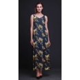 thumbnail image 2 of Bimba Robe Maxi à Bretelles Spaghetti Sans Manches pour Femmes en Rayonne Imprimée d'Oiseaux, Coupe Évasée, Cami - Medium, 2 of 5