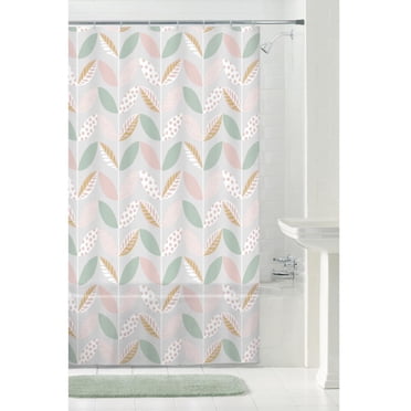 Rideau de douche décoratif en PEVA recyclé et imperméable de poids moyen Mainstays, 178 x 183 cm, motifs et couleurs assortis