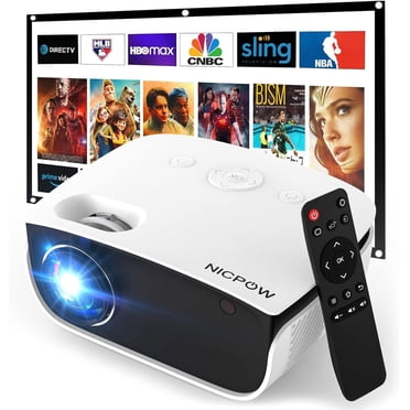 NICPOW Mini Projector for Home Theater, Outdoor Projector, 1080P and 240" Supported Movie Projector 7500 L Portable Home Video Projector Compatible with Smartphone/TV Stick/PS4/PC/Laptop