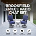 thumbnail image 3 of Four Seasons Courtyard Brookfield Ensemble de Conversation pour Patio de 3 Pcs à Assise Profonde, Bleu Marine, 3 of 5