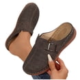 thumbnail image 4 of Sabots pour Femmes Mules à Enfiler Bout Fermé Sabot Boucle Décor Ajouré Respirant Confortable Mule Compensée Café, 4 of 9