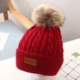 thumbnail image 3 of Bonnet Pompon Mode Bébé Unisexe Automne Hiver Bonnet Chaud Épaissir Chapeaux, 3 of 10