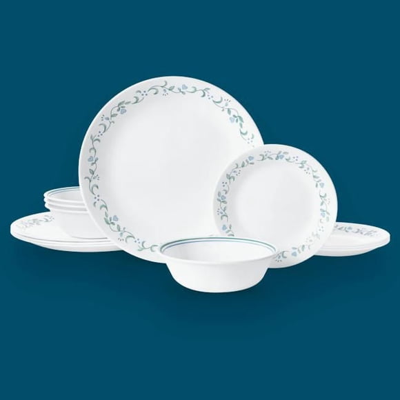 Corelle Country Cottage 12-Piece Glass Dinnerware Set (Service for 4)
