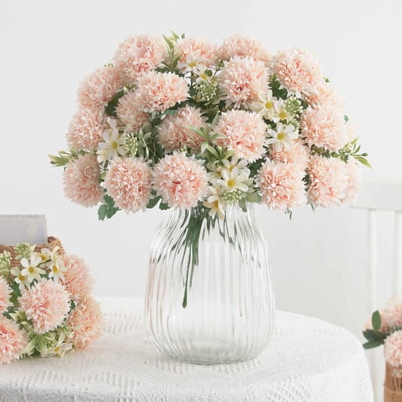 TIMIFIS Artificial Flowers for Outdoors Simulation Artificial Flower 7 Bouquets of Artificial Table Tennis Chrysanthemum Artificial Outdoor Flowers for Indoor/Outdoor Hanging Flowerpot Decorations