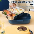 thumbnail image 4 of Rewenti 1100ml Stainless Steel Bento Lunch Box for Kids and Adults Stackable Containers with 3 Compartments, 4 of 9
