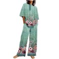 thumbnail image 1 of Hauts à Manches Courtes pour Femmes Costume d'Été Mode Short Imprimé Pantalons Colorés Costume Décontracté Deux Pièces Hauts à Manches Courtes pour Femmes Hauts d'Été pour Femmes avec Manches, 1 of 6