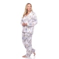 thumbnail image 3 of White Mark Women's Floral Long Sleeve Button-Down Pajama Set, 3 of 6
