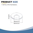 thumbnail image 2 of 150 Pcs M4 Laveuse Plat PVC Clair 4mm ID 9mm OD 1mm Épais, 2 of 6