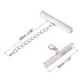 thumbnail image 2 of 10Set Ribbon Crimp Clamp Ends Lobster Claw Clasps & Chain 40mm Silver Tone for DIY, 2 of 7