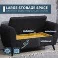 thumbnail image 4 of HOMCOM Banc de Rangement Rembourré, Banc Ottoman Moderne avec Accoudoirs, Noir, 4 of 10