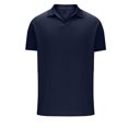 thumbnail image 2 of Styesk T Shirts for Man Men's Solid Color Shirt Pullover Lapel Vertical Strip Button Long-Sleeved Lapel Top, 2 of 5