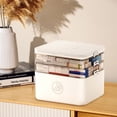 thumbnail image 4 of 3-Tier Storage Box Empty Family Emergencies First Aid Kit Container Portable Plastic Storage Organizer Multipurpose Box With Handle For Home Travel, 4 of 6