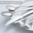 thumbnail image 4 of Mirdinner Ensemble de 65 Pcs de Couverts avec Ensemble de Service pour 12, Ensemble de Coutellerie en Acier Inoxydable Contient 5 Pcs d'Ensemble de Service, pour la Maison, le Restaurant Ou les Fêtes, Va au Lave-Vaisselle, 4 of 6
