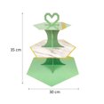 thumbnail image 4 of 2pcs Gold Foil Paper Cake Stands 3-Tier Disposable Cupcake Storage Rack Hexagonal Cake Display Holder (Pink+Green), 4 of 7