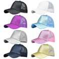 thumbnail image 2 of Femmes Été Bling Bling Anti UV Mesh Gliter Queue de Cheval Chapeau Réglable Sport Extérieur Casquette de Baseball, 2 of 7