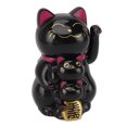 thumbnail image 3 of 4.5 Inch Black Solar-Powered Waving Fortune Cat - Eco-Friendly Smiling Lucky Cat Ornament, Auto-Waving Arm for Good Luck & Prosperity, Perfect Decor for Car Dashboard, Desk, Store Cashier, Ideal Gift, 3 of 6