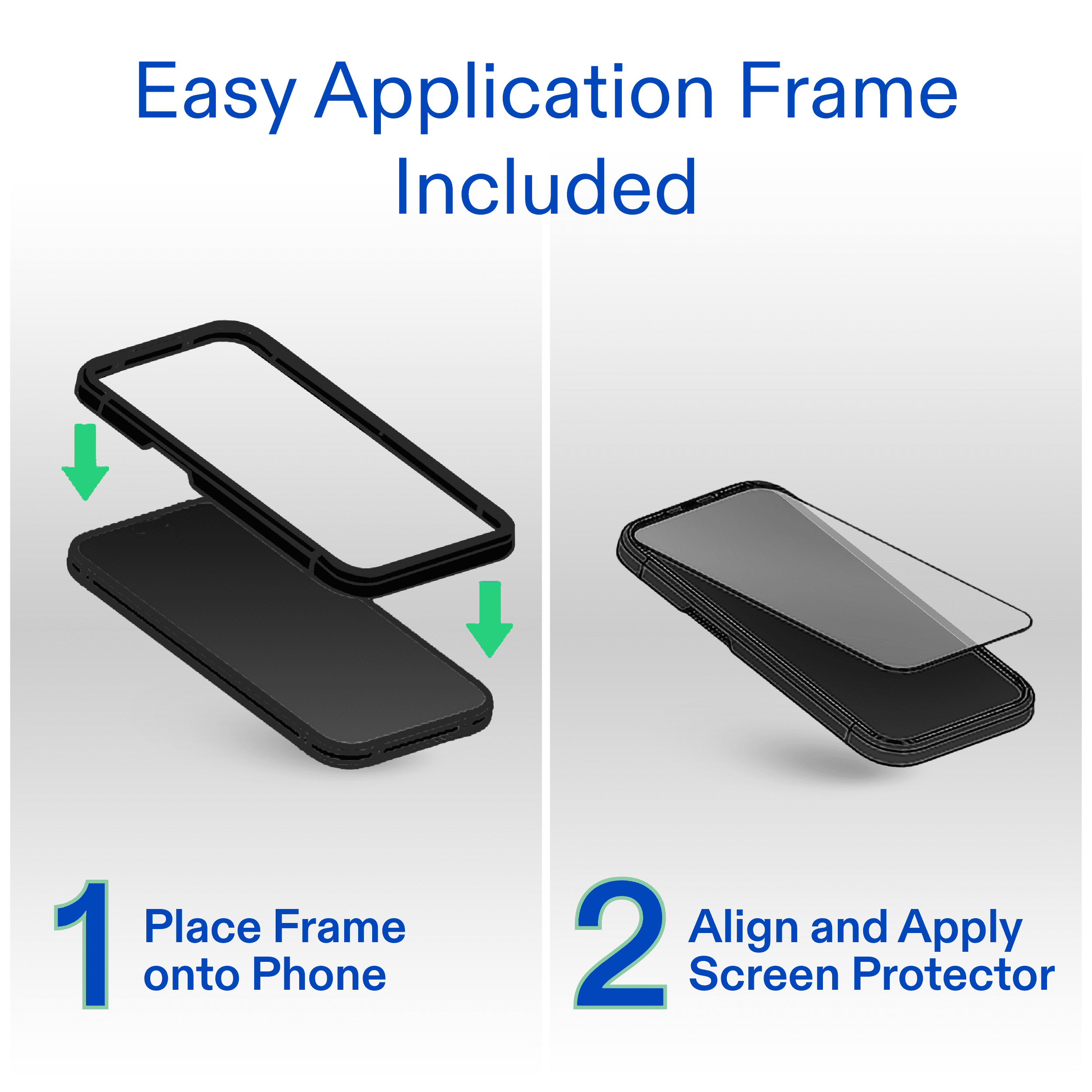 onn 2-Pack Tempered Glass Screen Protectors for Samsung Galaxy S25 FE, Standard Drop & Scratch Protection, Includes Easy Application Frame
