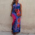 thumbnail image 4 of Robe d'Été Sans Manches à Col Licou à Imprimé Teinture sur Nœuds pour Femme, 4 of 7