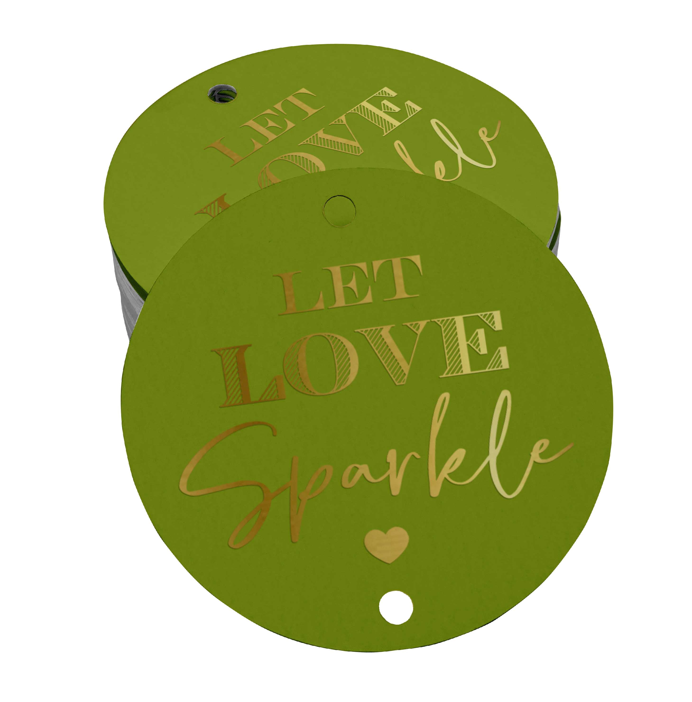 Inkdotpot Let Love Sparkle Wedding Bottle Tag Real Gold Foil Favor Hang Tags Pack Of 50