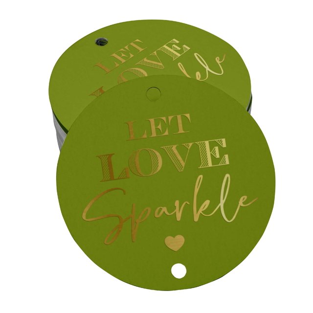 Inkdotpot Gold Foil Paper Hang Tags Let Love Sparkle Wedding Favor Tags 100 Pieces