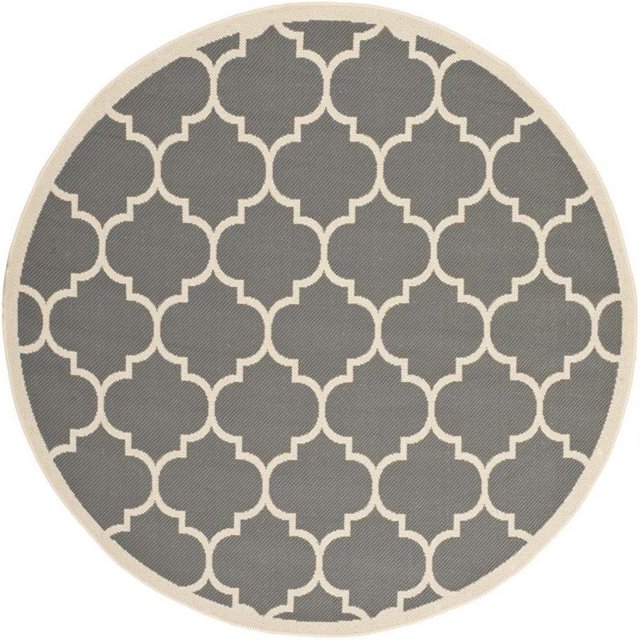 Safavieh Tapis Anthracite Intérieur Extérieur - Rond 4 Pieds
