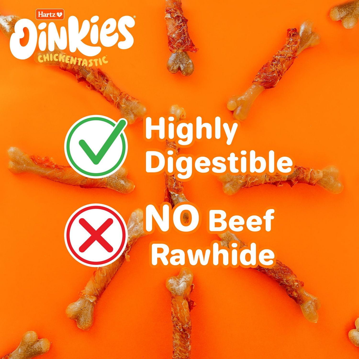 Hartz Oinkies Gâterie pour Chien Os à Mâcher Durable au Poulet