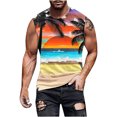 thumbnail image 2 of EGNMCR Débardeurs Homme Nouvelle Mode Décontractée Débardeur Sans Manches pour Homme Col Rond Imprimé Hawaïen Sport Col Rond, 2 of 5