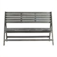 thumbnail image 1 of Hawthorne Collection Steel and Acacia Wood Folding Bench in Ash Grey, 1 of 1