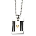 thumbnail image 1 of Stainless Steel Black IP & Gold lPG-plated Square 22in Necklace 22 Inch, 1 of 2