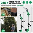 thumbnail image 3 of Tegatok Cordless 6" Pole Saw Mini Chainsaw 2-in-1 Tree Trimming Extension Rod, 3 of 9