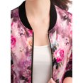 thumbnail image 4 of INSPIRE CHIC Women's Bomber Jacket Slim Fit Lightweight Zip Up Jacket Fuchsia M, 4 of 8