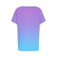 thumbnail image 3 of Haut à Manches Courtes pour Femme, Blouse Décontractée à Imprimé Dégradé avec Détail Patchwork, T-Shirt à Col Rond pour le Quotidien, 3 of 5