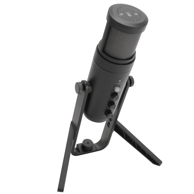 Micro à Condensateur pour Ordinateur, Réglage du Volume Interface 3,5 mm Contrôle du Gain Précis Réduction du Bruit Microphone de Jeu USB pour Balado