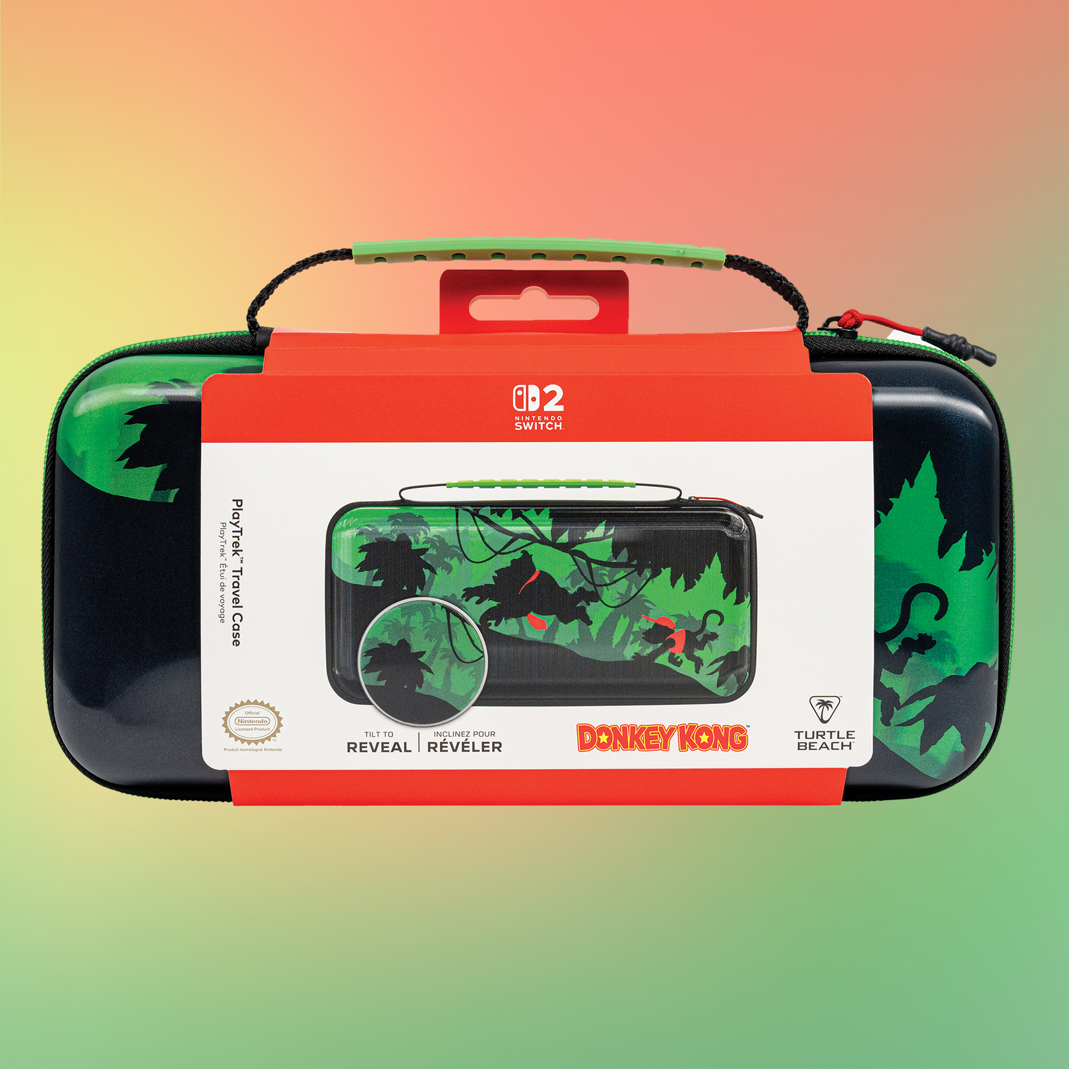 Turtle Beach PlayTrek Travel Case (Donkey Kong) - Nintendo Switch 2, Nintendo Switch, Nintendo Switch - OLED Model - Storage, Protection, Game Card Holder, Hard Shell, Lenticular