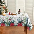 thumbnail image 1 of Christmas Tablecloth 60×84 Inch, Eucalyptus Poinsettia Washable Table Cover for Party Picnic Dinner Decor, 1 of 1