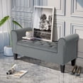 thumbnail image 2 of HOMCOM Upholstered Storage Ottoman Bench, End of Bed Bench with Arms, Grey, 2 of 10