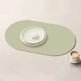 thumbnail image 1 of PEONAVET Place Mats Elliptical Placemat Solid Colour Faux Leather Placemats - Coffee Mats- Kitchen Table Mats- Easy To Clean Kitchen Table Mats, 1 of 6