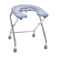thumbnail image 3 of TISHITA Bathroom Toilet Seat Commode Stool Strong Load Capacity Comfortable Non-Slip Pad Gray 38cm High, 3 of 8