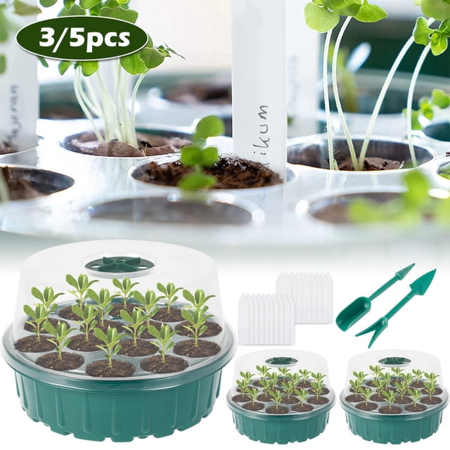 Plateaux de Démarrage pour Semis avec Couvercle Transparent 14 Cellules Plateau Propagateur de Graines Respirant et Réutilisable Kit de Germination pour Balcon Jardin Serre
