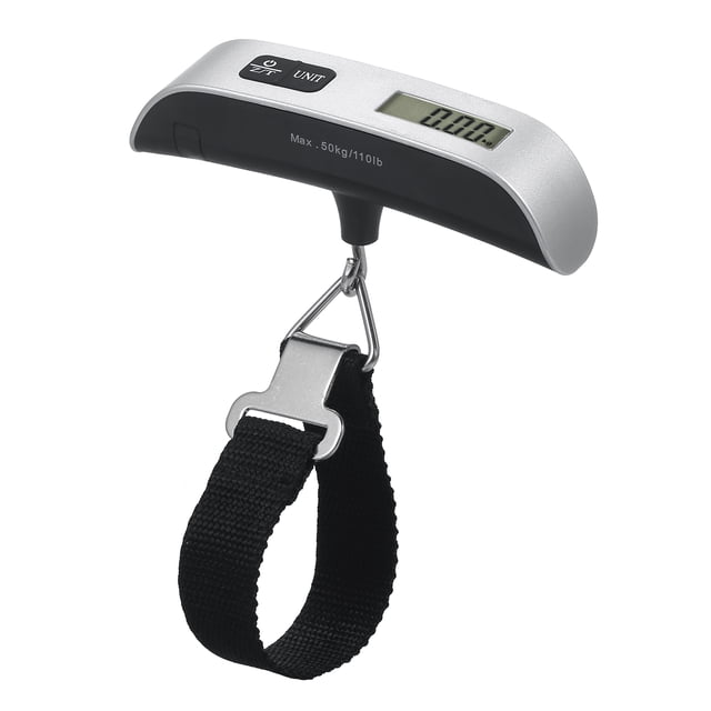 Abody Balance de Poids Suspendue Portable en Acier Inoxydable, Balance Électronique Numérique pour Bagages avec Crochet, Écran LCD, Rétroéclairage, Température, Balance pour Bagages avec Capacité de 110 Lb