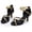 Black, variant on Pisexur Sandals Womens Girl Latin Dance Shoes Med-Heels Satin Shoes Party Tango Dance Shoes Sandales Pour Femmes