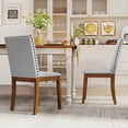 thumbnail image 4 of Costway Upholstered Dining Chairs Set of 4 with Nailhead Trim Rubber Wood Legs Padded Seat, 4 of 9